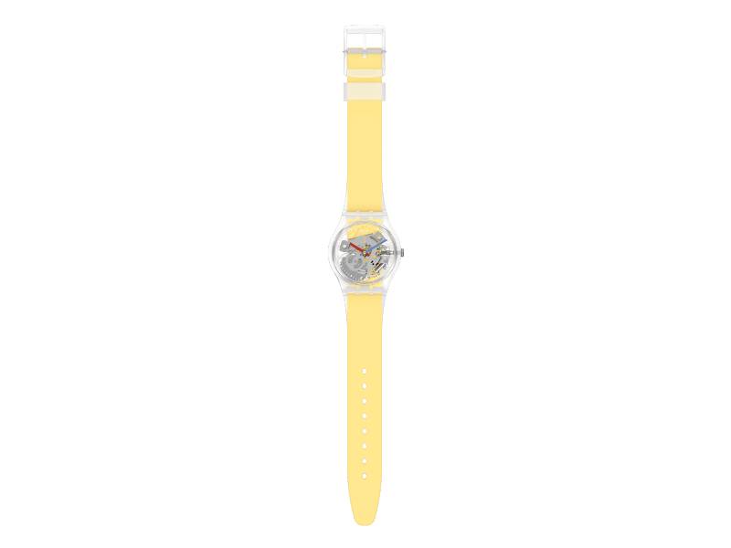 SWATCH CLEARLY YELLOW STRIPED MONTHLY DROPS GE291